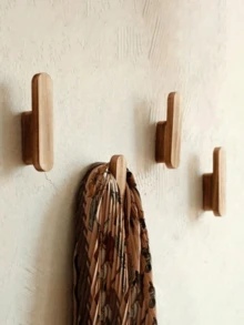 1/3/6 Pieces Rustic Wood Wall Hooks Handmade Easy Installation Entryway Bedroom Bathroom Coat Robe Towel Holder Storage Shelf Christmas Decoration Gift Natural Wood Color Wall Hook Set For Home Hallway Rustic Decor Space Saving - log color - View 4