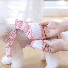 Adjustable Washable Reusable Pet Belly Band Panties With Lace Trim, Comfortable Breathable Dog Physiological Pants To Prevent Harassment And Pregnancy, Can Be Used With Diapers/Pads - Multicolor - View 3