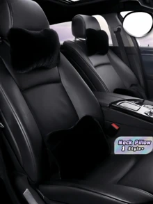 2PCS Plush Comfortable Car Neck Pillow Headrest Soft Breathable Ergonomic Support For Car Seat Driver Passenger Travel Long Drive Home Office Car Interior Accessories - Multicolor - View 1