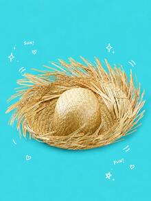 superFUNNYmarket Natural Straw Mexican Party Hat, Wide-Brimmed Decorative Sun Hat, Bohemian Handwoven Mesh Hat For Men And Women, Stylish Beach Accessory, Carnival, Hawaiian Party, Halloween, Clothing, Summer Vacation, Outdoor Activities, Festival Celebrations, Festivals, Photography, Cosplay, Aesthetic Room Decor, Party Preferences, Costume Props, Sun Hat, Festival Birthday Gifts(Handmade Works, With Slight Differences In Physical Objects) - Multicolor - View 2