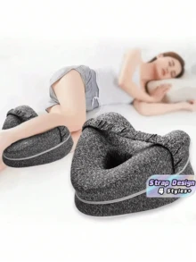1 Buah Bantal Kaki Ergonomis Memory Foam untuk Tidur Miring, Bantal Lutut dengan Tali Penopang Kaki, Bantalan Penyangga Kaki, Sarung Bantal yang Dapat Dilepas dan Dicuci, Perlengkapan Tempat Tidur, Perlengkapan Rumah Tangga, Alat Bantu Tidur, Perlengkapan Perjalanan Penting - warna-warni - View 1