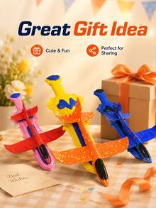 1PC Foam Airplane Launcher, Outdoor Interactive Catapult Glider, Jet Airplane, Airplane, Airplane Supplies, Airplane, Airplane Toy, Airplane. - Multicolor - View 6
