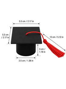 1/6/12 Pieces Multicolor Mini Tasseled Graduation Cap Bottle Toppers, Felt Beer Bottle Ornaments, Decorative Doll Hats, Graduation Halloween Christmas New Year Party Supplies, Home Room Decor, Festival Gifts & Photo Props - B - View 5