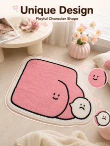 Joivida Funny Clock-Shaped Absorbent Bath Mat, Asymmetrical Cartoon Design, Available In "Lucky Clock" & Other Styles, Made Of Soft Faux Cashmere/Crystal Velvet, Sizes From 50*70cm To 90*130cm, Non-Slip & Water-Absorbent, Ideal For Bathroom, - multicolor - View 11