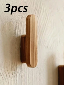 1/3/6 Pieces Rustic Wood Wall Hooks Handmade Easy Installation Entryway Bedroom Bathroom Coat Robe Towel Holder Storage Shelf Christmas Decoration Gift Natural Wood Color Wall Hook Set For Home Hallway Rustic Decor Space Saving - log color - View 9