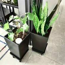 1件裝重型金屬植物推車，附可鎖定輪子 - 10吋與12吋方形層架，適用於室內/室外使用，戶外花園層架推車 - 推車 - 查看 7