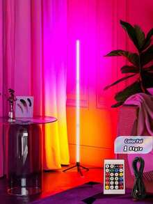 LED Floor Lamp With Remote Control, Themed Design With Multiple Color Modes And Infrared Sensor - USB Asian-Style Table Lamp, Plastic Lampshade For Gaming Room Decor, Holiday Gift, Battery-Powered Ambient Light - RGB-iC - View 1