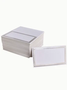 50 Pcs Place Cards With Name And Seat Number Silver And Gold Metallic Effect Shiny Thick Luxurious Resistant Paper For Wedding Decoration Banquets Social Events Guests Souvenirs Top Selling - silver - View 2