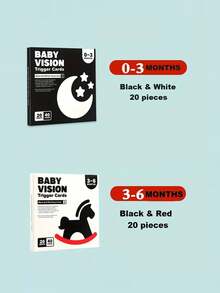 MINKOJA 1 Pack High Contrast Baby Flash Cards, Newborn Brain Development Toys, Visual Stimulation Learning Activity Cards, 20 Cards 40 Pages Baby Educational Gift , Stationery Supplies - color - View 3
