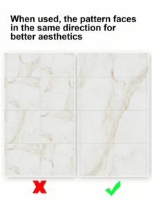 11 Pcs Waterproof Moistureproof 3D Marble Soft Beige Wallpaper For Bathroom Kitchen Stickers Wall Panel Renovation Decoration Spring Refresh Home Rama - White - View 9