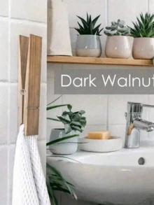 1 PC Large Wooden Wall Mounted Rustic Style Multi Functional Towel Rack Clothes Hanger Natural Wood Color For Bathroom Laundry Room Decor Towel Holder Hook Space Saving Farmhouse Style Home Accessory - Multicolor - View 16
