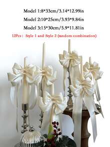 6/12 Stücke Satin Ballet-Stil Schleifen Dekorative Bänder Elegante Geschenkverpackung für Hochzeitstorte Flasche Kerzenhalter Dekoration Muttertag Geburtstagsparty Parfümbox Dekoration Hochzeitszubehör Must-Haves - Bogen - Übersicht 4
