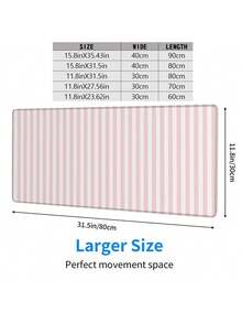 1PC Ins Style Pink White Striped Mouse Pad Cute Thickened Non Slip Desktop Decorative Mat For Office Gaming Keyboard Pad Computer Laptop Home Desk Supplies Gift - A - View 3