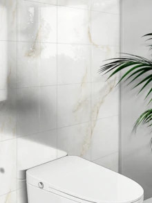 11 Pcs Waterproof Moistureproof 3D Marble Soft Beige Wallpaper For Bathroom Kitchen Stickers Wall Panel Renovation Decoration Spring Refresh Home Rama - White - View 11