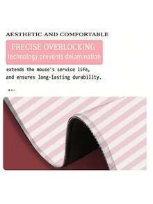 1PC Ins Style Pink White Striped Mouse Pad Cute Thickened Non Slip Desktop Decorative Mat For Office Gaming Keyboard Pad Computer Laptop Home Desk Supplies Gift - A - View 5