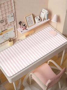1PC Ins Style Pink White Striped Mouse Pad Cute Thickened Non Slip Desktop Decorative Mat For Office Gaming Keyboard Pad Computer Laptop Home Desk Supplies Gift - A - View 2