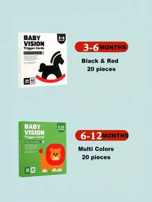 MINKOJA 1 Pack High Contrast Baby Flash Cards, Newborn Brain Development Toys, Visual Stimulation Learning Activity Cards, 20 Cards 40 Pages Baby Educational Gift , Stationery Supplies - color - View 4