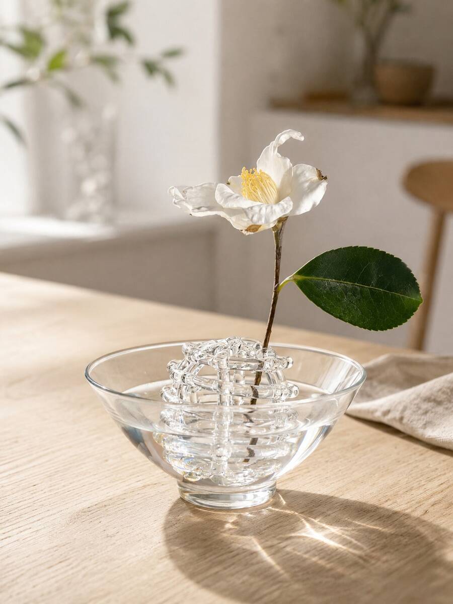 Haus Hana 1 個可愛彩色透明玻璃花蛙托盤附碗,中空圓莖支撐花瓶插件,美學花道花藝布置配件,適用於居家桌面裝飾、婚禮派對禮物 - 多色 - 查看 1