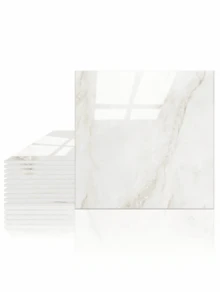 11 Pcs Waterproof Moistureproof 3D Marble Soft Beige Wallpaper For Bathroom Kitchen Stickers Wall Panel Renovation Decoration Spring Refresh Home Rama - White - View 12