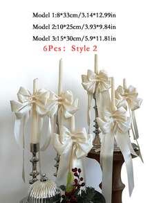 6/12 Stücke Satin Ballet-Stil Schleifen Dekorative Bänder Elegante Geschenkverpackung für Hochzeitstorte Flasche Kerzenhalter Dekoration Muttertag Geburtstagsparty Parfümbox Dekoration Hochzeitszubehör Must-Haves - Bogen - Übersicht 8