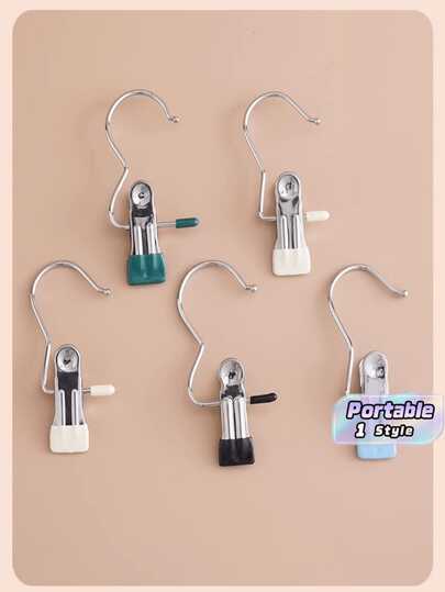 10pcs Portable Stainless Steel Multi-Functional Hanging Clips, Suitable For Clothes Air-Drying, Wardrobe Storage And Household Storage. It Saves Storage Space.(Minor Scratches May Occur During Product Transportation, Which Will Not Affect Normal Use)
