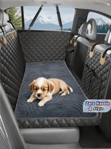1 Pieza de Colchoneta Gruesa Antideslizante para Mascotas en Auto para Otoño e Invierno, Cojín de Asiento Antideslizante Resistente para Mascotas, con Diseño de Extensión Trasera, Resistente a Mordeduras y Desgaste, Adecuado para SUV, Autos, Camionetas y Otros Modelos, Fácil de Limpiar, Puede Proteger los Asientos del Auto, Compatible con Todas las Razas de Perros, Perros Pequeños, Medianos y Grandes, Colchoneta de Viaje de Poliéster - Multicolor - Ver 1