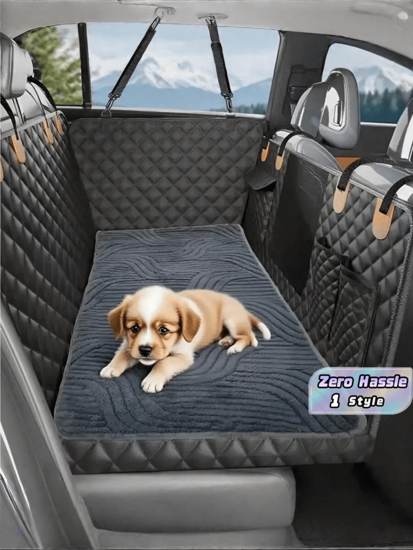 1 Pieza de Colchoneta Gruesa Antideslizante para Mascotas en Auto para Otoño e Invierno, Cojín de Asiento Antideslizante Resistente para Mascotas, con Diseño de Extensión Trasera, Resistente a Mordeduras y Desgaste, Adecuado para SUV, Autos, Camionetas y Otros Modelos, Fácil de Limpiar, Puede Proteger los Asientos del Auto, Compatible con Todas las Razas de Perros, Perros Pequeños, Medianos y Grandes, Colchoneta de Viaje de Poliéster - Multicolor - Ver 1