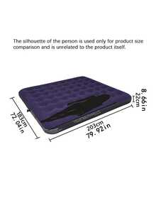1 Piece Of Inflatable Blue Air Cushion, Random Color PVC Inflatable Single Mattress, Outdoor Lawn Mat, Blue - Blue - View 3