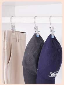 10pcs Portable Stainless Steel Multi-Functional Hanging Clips, Suitable For Clothes Air-Drying, Wardrobe Storage And Household Storage. It Saves Storage Space.(Minor Scratches May Occur During Product Transportation, Which Will Not Affect Normal Use) - Multicolor - View 7