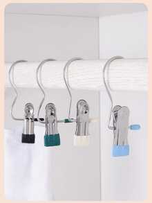 10pcs Portable Stainless Steel Multi-Functional Hanging Clips, Suitable For Clothes Air-Drying, Wardrobe Storage And Household Storage. It Saves Storage Space.(Minor Scratches May Occur During Product Transportation, Which Will Not Affect Normal Use) - Multicolor - View 3