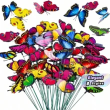 5/30/50pcs Butterfly Decorations, Creative DIY Swinging Butterfly Stakes PVC Waterproof Decor, Simulated Butterfly Garden Stakes With Spring Rods, Suitable For Indoor/Outdoor Christmas Yard - multicolor - View 1