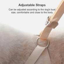 Cute Pink Dot Pet Harness And Leash Set, Perfect For Outdoor Camping, Walking Dogs And Cats In Spring. Adjustable Harness, Soft And Comfy Pet Outdoor Accessories. - Pink - View 4