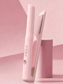 Teckwe 1件裝陶瓷板無線USB充電快熱負離子直髮器兼捲髮器 2合1迷你便攜式直髮捲髮器 女用日常旅行戶外辦公假期造型工具 便攜式直髮器 電池2600mAh - 彩色 - 查看 6