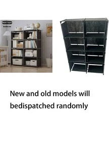 1pc Simple Bookshelf, Multi-Layer Home Floor Standing Storage Rack, Black/White, Multi-Functional Organizer Shelf, Single/Double Row, Space-Saving, Fashionable Minimalist Design, Suitable For Study Room, Easy Assembly Bookcase - Multicolor - View 10