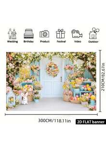 1 PC Lay Photography Background No Wrinkle Non Reflective Washable Reusable No Electricity Required Colorful Easter Eggs Pattern 2D Design Easter Decor For Home Office Outdoor Studio Party Decoration Spring Easter Photo Backdrop - white - View 16