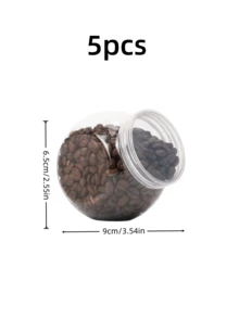 5/10pcs 350ml Transparent Plastic Jars With Lids, Wide Mouth Design, Suitable For Kitchen Countertop Storage Of Candies, Gummies, Cookies And Snacks, Also Can Be Used For Home Decor, Party And Holiday Organization - Multicolor - View 9