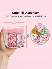 1 Buah Kotak Penyimpanan Vitamin Portabel, Desain Anti Tercampur, Bukaan Besar, Akses Mudah, Organizer Suplemen Perjalanan untuk Penggunaan Sehari-hari dan Penyimpanan di Rumah - View 4