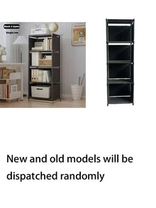 1pc Simple Bookshelf, Multi-Layer Home Floor Standing Storage Rack, Black/White, Multi-Functional Organizer Shelf, Single/Double Row, Space-Saving, Fashionable Minimalist Design, Suitable For Study Room, Easy Assembly Bookcase - Multicolor - View 7