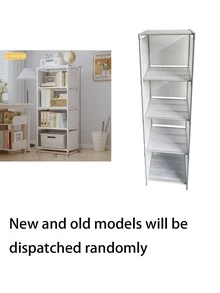 1pc Simple Bookshelf, Multi-Layer Home Floor Standing Storage Rack, Black/White, Multi-Functional Organizer Shelf, Single/Double Row, Space-Saving, Fashionable Minimalist Design, Suitable For Study Room, Easy Assembly Bookcase - Multicolor - View 6