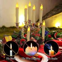 12 Pieces Floating Candles, Hanging Floating Candles For Halloween Decoration, With Wands/Remote Control, Harry-Themed Floating Magic Candles For Halloween, Christmas Parties, And Room Decoration. - Black - View 7