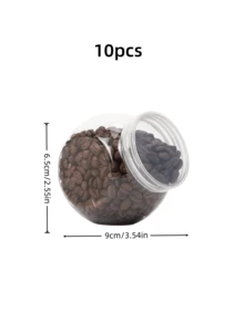 5/10pcs 350ml Transparent Plastic Jars With Lids, Wide Mouth Design, Suitable For Kitchen Countertop Storage Of Candies, Gummies, Cookies And Snacks, Also Can Be Used For Home Decor, Party And Holiday Organization - Multicolor - View 10