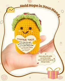 POKOJA LAND 1 Hand-Crocheted Table Decoration: A Fun And Cute Animal Figurine-The Perfect Thank-You Gift For Friends And Sisters, Or A Heartfelt Token Of Appreciation For Mom, Colleagues, And Family. Ideal As A Small Decorative Gift For The Bedroom. - Multicolor - View 2