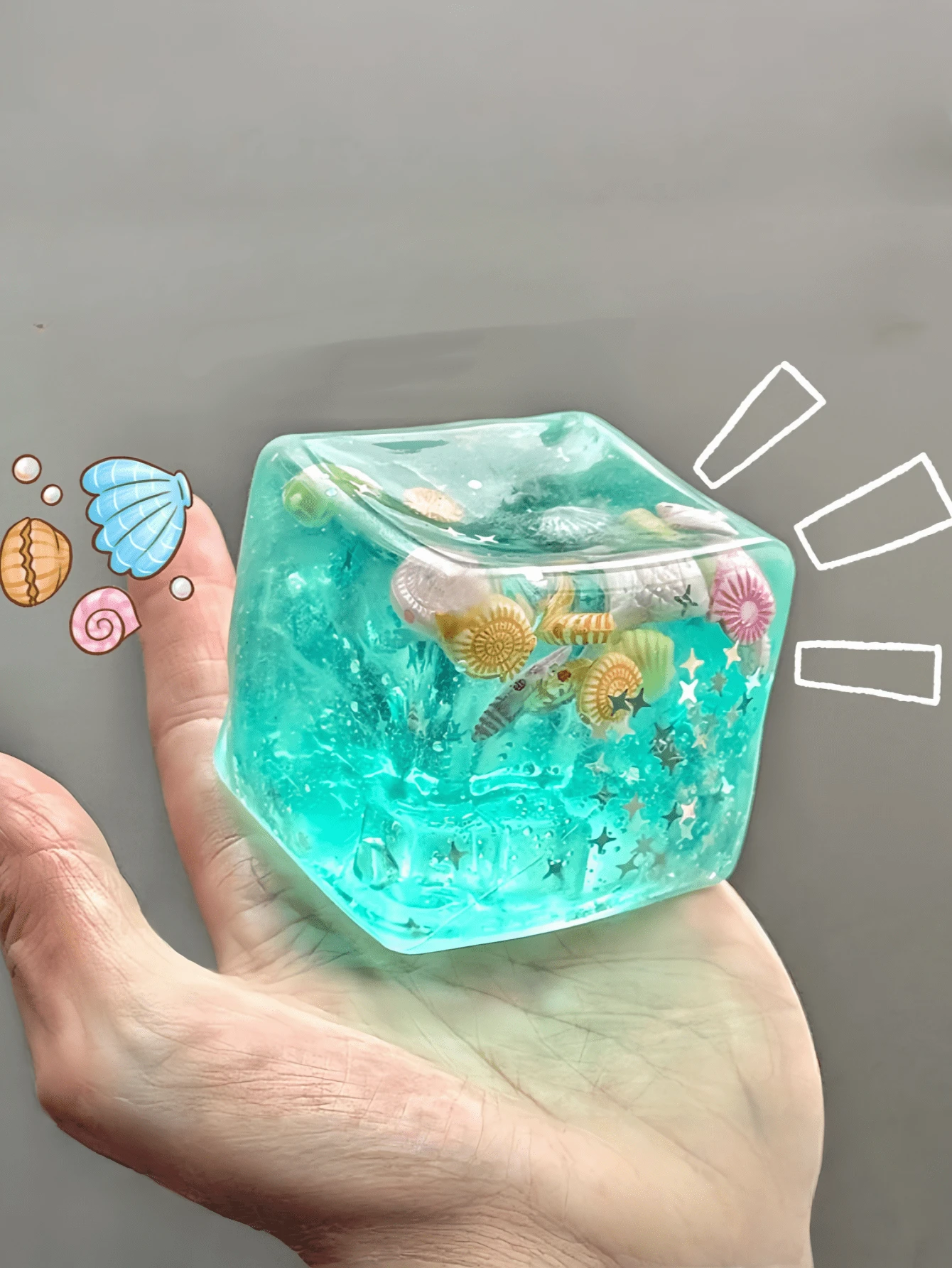 MINKOJA 1/2/4pcs Ocean Shell Conch Kneading Square Ball Summer Stress Relief Ocean Kneading Ball Anxiety Relief Toys For Students & Office Workers, Perfect Gift For  Graduations PVC Toys,Fidget Toys For Anxiety& Relaxation Perfect Desk Accessory For Adults