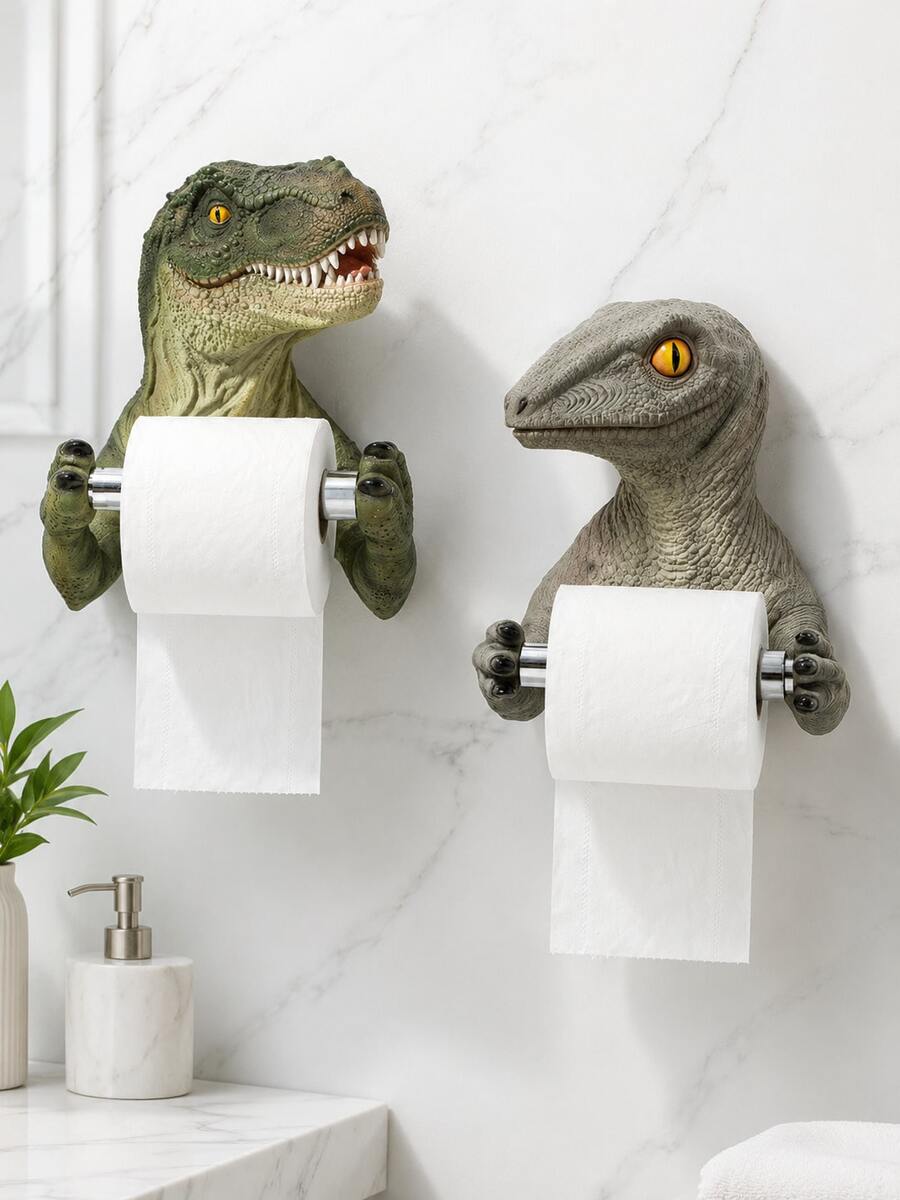 superFUNNYmarket 1pc Wall-Mounted Tissue Box Holder, Multifunctional Organizer For Bathroom, Elegant Home Decor, Great Festival Present - Multicolor - View 1