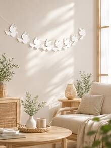 Haus Hana Dove Banner Garland, Elegant Paper Party Bunting For Wedding, Engagement, Anniversary, Birthday, Holiday, Ceremony Backdrop, Wall Decor, Photo Booth, Living Room & Event Party Supplies - multicolor - View 8