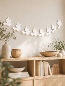 Haus Hana Dove Banner Garland, Elegant Paper Party Bunting For Wedding, Engagement, Anniversary, Birthday, Holiday, Ceremony Backdrop, Wall Decor, Photo Booth, Living Room & Event Party Supplies - multicolor - View 6