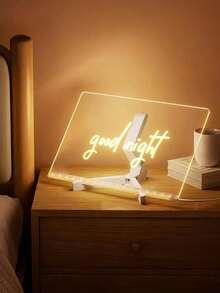 1 Set Papan Gambar Bercahaya, Papan Pesan Akrilik LED, Papan Memo. Mainan Melukis Edukatif, Bertenaga USB, Dilengkapi dengan Stand, Kain Lap, dan Pena Warna, Dekorasi Pesta Ulang Tahun, Hadiah untuk Teman, Hadiah Pesta. - Beraneka warna - View 8