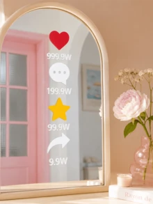 Joivida 2 piezas de pegatinas decorativas de acrílico inspiradas en redes sociales, diseño divertido de Like, Comentario, Estrella y Compartir, calcomanía impermeable y removible para espejo, puerta, refrigerador, coche, parabrisas trasero y oficina - Multicolor - Ver 5