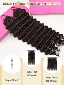 Boho Braids 波西米亞編髮 Miracle Knots 鉤編人髮 100% Remy 羽毛線鉤編髮 髮廊級絲滑無縫隱形 素色 4# 中褐色偏紅 羽毛鉤編人髮編髮 微預迴圈深波浪人髮 - S4 - 查看 4