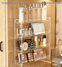 1 4-Layer Transparent Acrylic Tea Bag Storage Rack, Multifunctional Coffee Capsule Sugar Bag Storage Container, Detachable Cosmetics And Sundries Display Rack, Wall-Mounted Or Countertop Kitchen Seasonings Rack Food Storage Cabinet Storage Rack. - Transparent - View 7